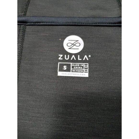 Zuala Long Sleeve High Neck Full Zip Active Hoodie Jacket Black Womens Sze Small - Picture 9 of 12